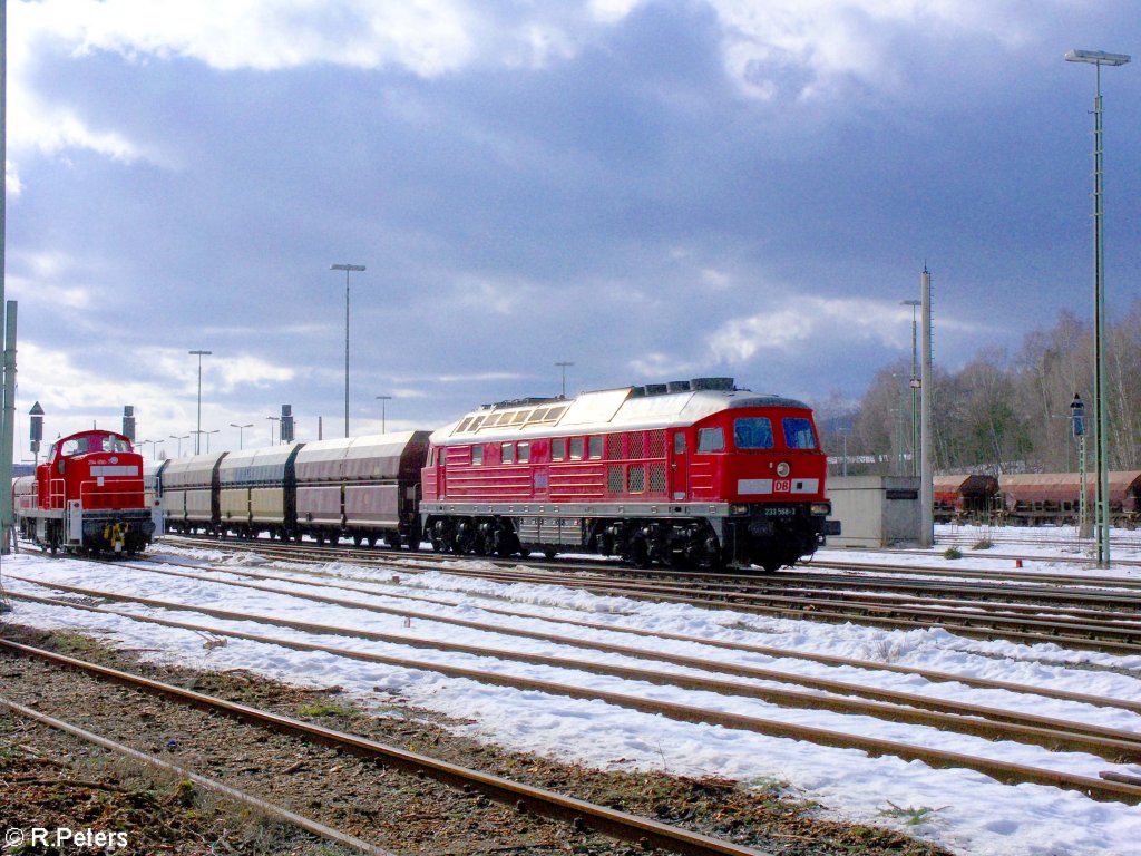 233 588-3 verlsst Marktredwitz mit einer Polen-Kohle nach Chep. 27.02.10