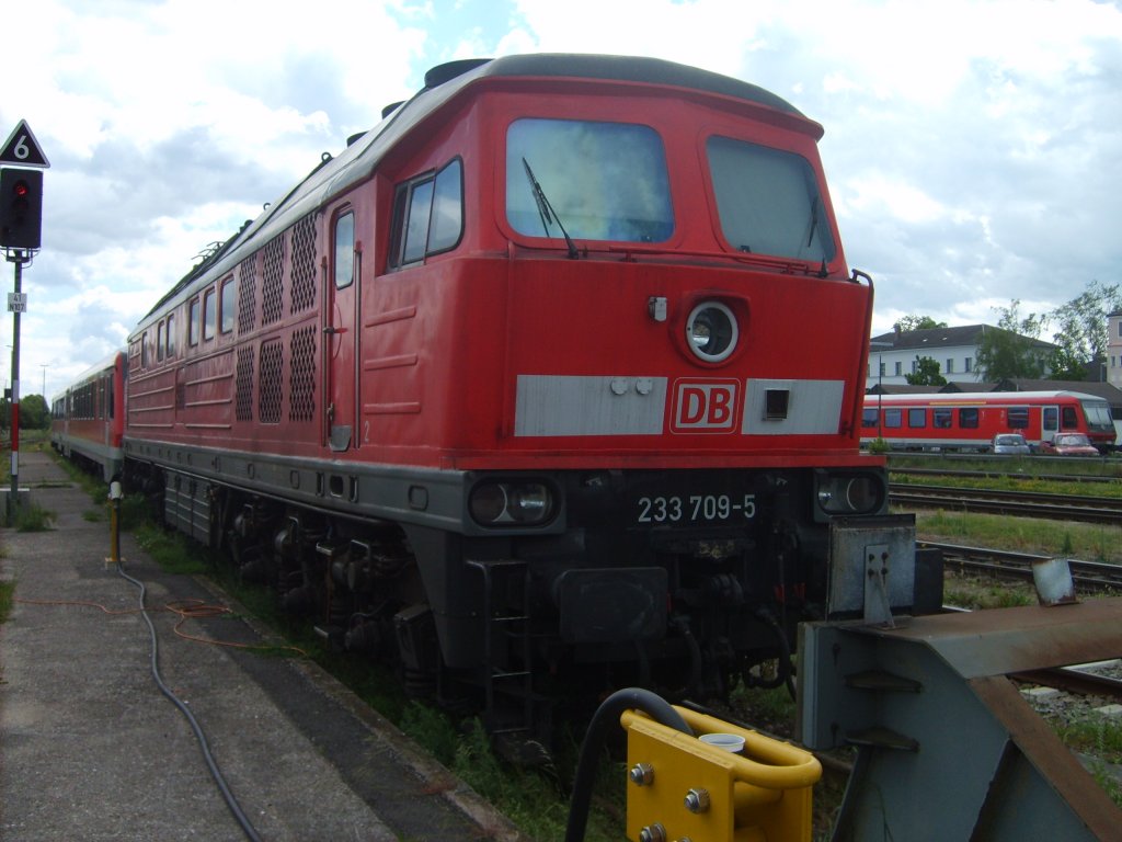 233 709-5 am 13.05.07 im Bahnhof von Mhldorf.