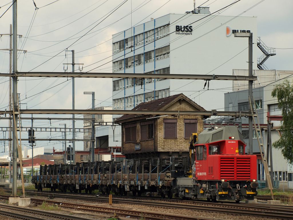 234 200-8 rollte mit einem kurzen Gterzug durch Pratteln am 4.8.11.