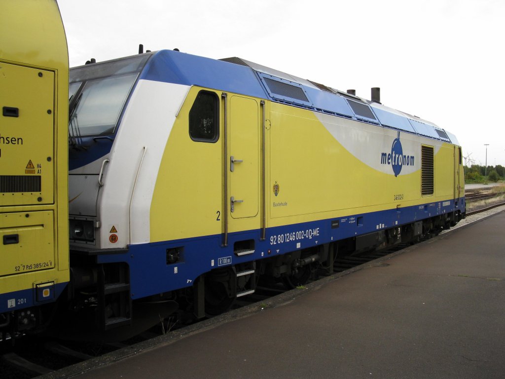 246 002-0 als metronom mit dem Namen Buxtehude von Cuxhaven nach Stade aufgenommen am 14.08.09