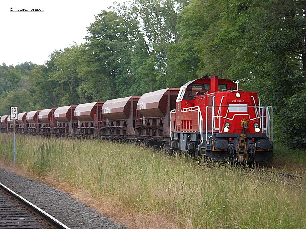 261 028-5 kam mit 14 facns von koops beim bhf glinde am 03.07.13