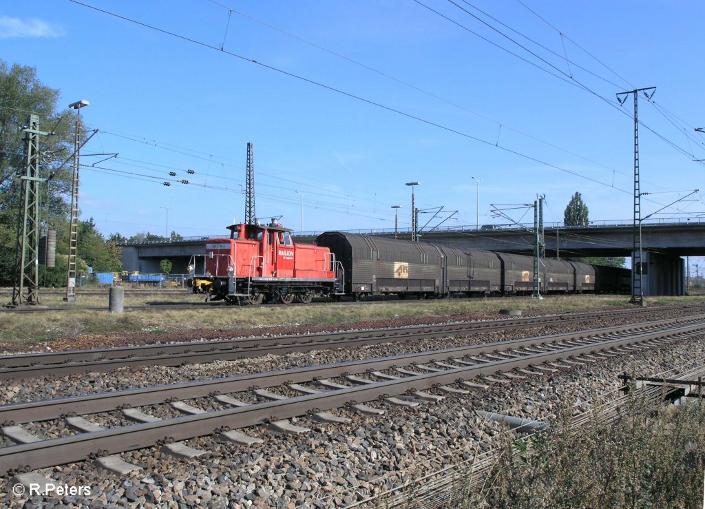 363 478-4 rangiert mit ein Autotransportzug in Regensburg Ost. 09.09.09