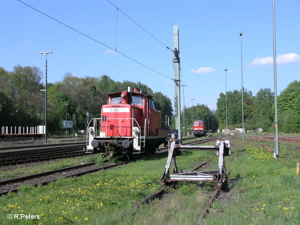 363 651-1 steht am 02.05.09 in Marktredwitz abgestellt. 02.05.09