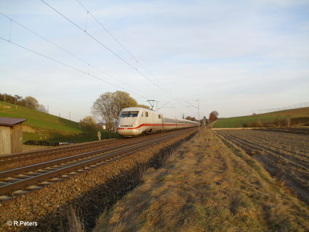 401 003 als ICE914 Garmisch Partenkirchen - Dortmund bei Fahlenbach 24.03.11