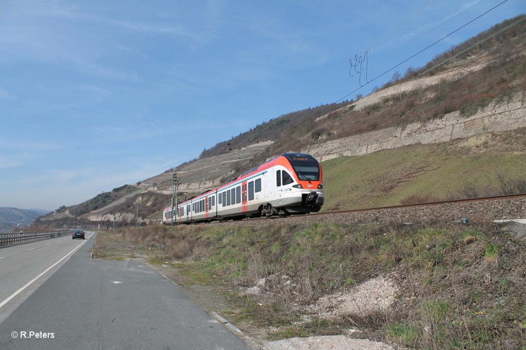 402 als SE25069 Koblenz - Wiesbaden bei der Blockstelle Bodental. 06.03.13