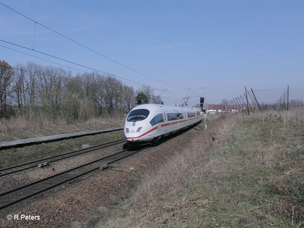 403 038-3 „Stuttgart“ als ICE 788 Garmisch Partenkirchen – Hamburg „Werdenfelser Land“ bei Rohrbach. 24.03.11
