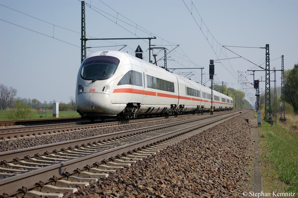 411 076-3  Coburg  als ICE 804 von Berlin Sdkreuz nach Hamburg-Altona in Friesack(Mark). 21.04.2011