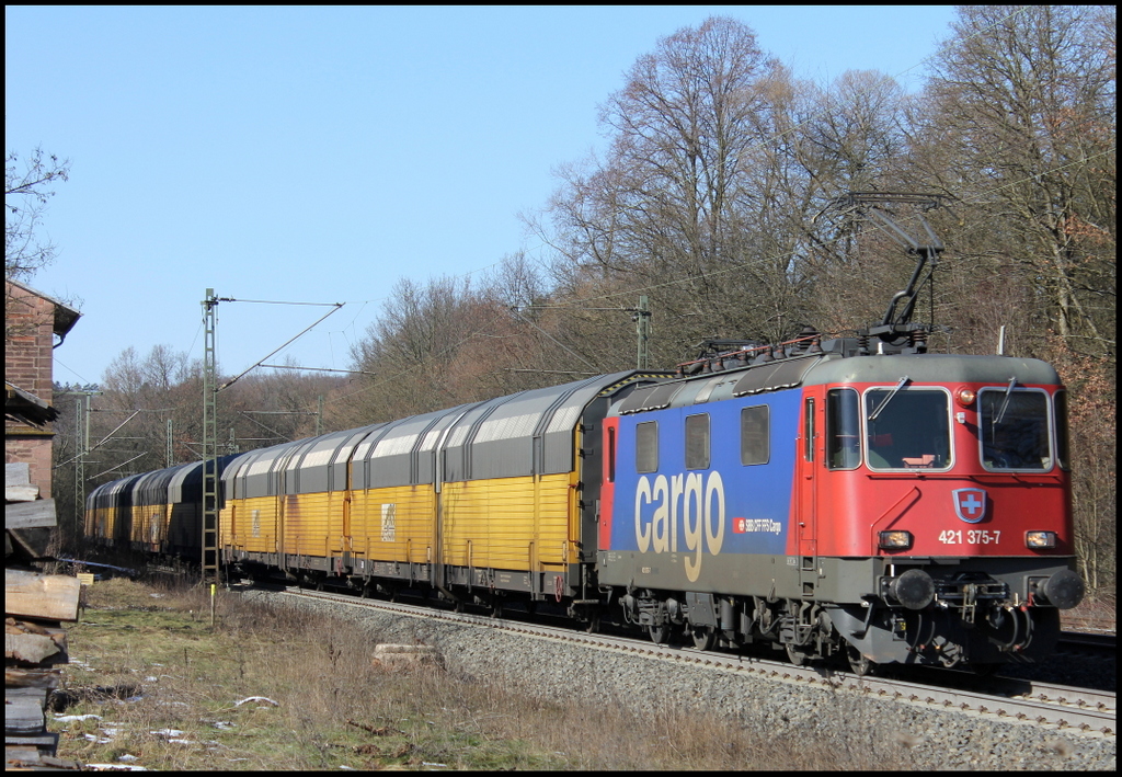 421 375 mit DGS	75741 Bremerhaven Kaiserhafen - Dingolfing am 02.03.13 in Vollmerz