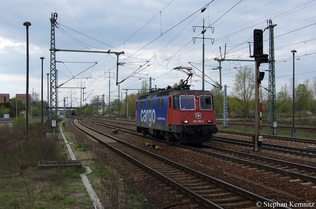 421 394-8 SBB Cargo als Lz in Berlin Schnefeld-Flughafen. 16.04.2011