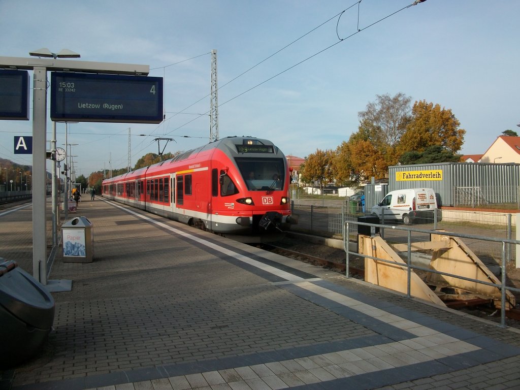 429 028 stand am 29.Oktober 2010 in Binz zur Rckfahrt nach Lietzow bereit.