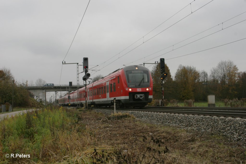 442 537-8 als RB37112 nach Ulm bei Nersingen. 02.11.10