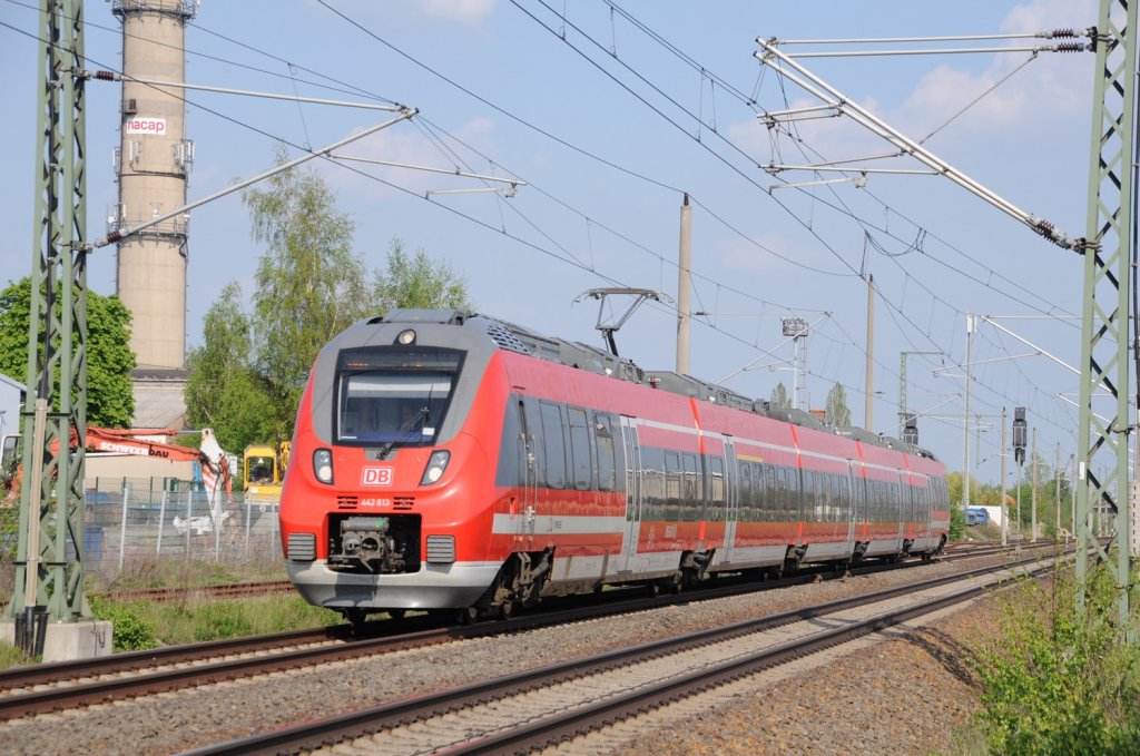 442 813 auf RE50 (Leipzig - Dresden) In der nhe von Engelsdorf (Leipzig)