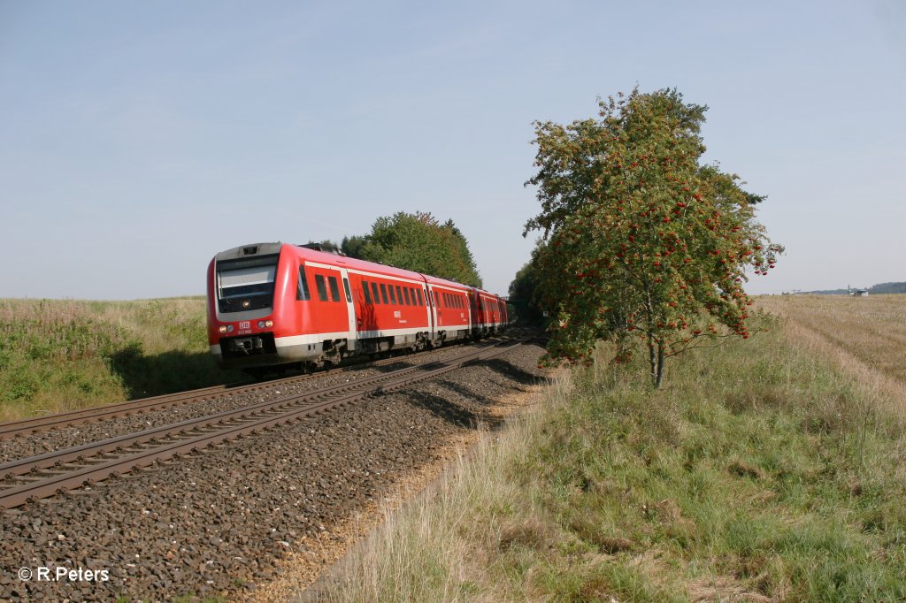 612 992 als IRE 3782/3452 Dresden - Nrnberg bei Waldershof. 11.09.11