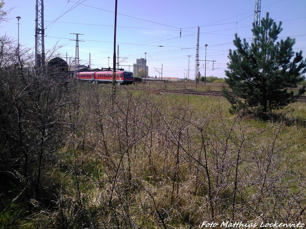 628 635 mit Ziel Stettin bei der Einfahrt in Pasewalk am 4.5.13