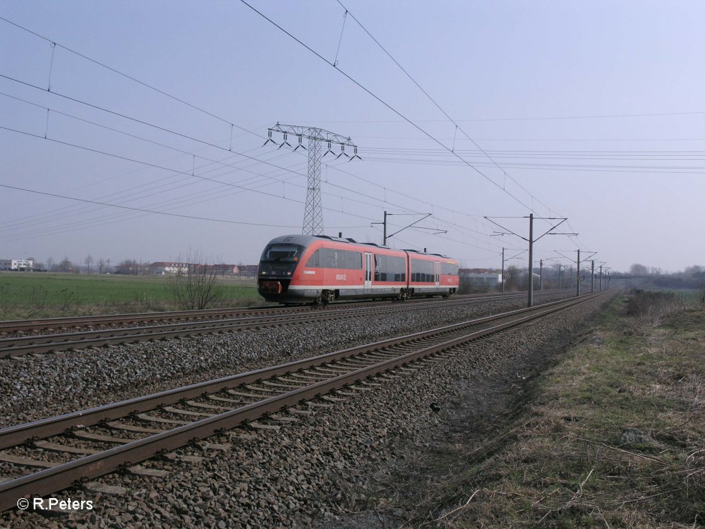 642 044-2 als RB Leipzig HBF bei Borsdorf. 30.03.11