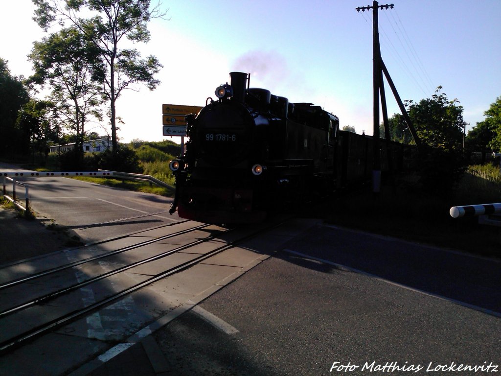 99 1781 mit dem Letzten Planzug des Tages mit ziel Lauterbach Mole am 19.6.13