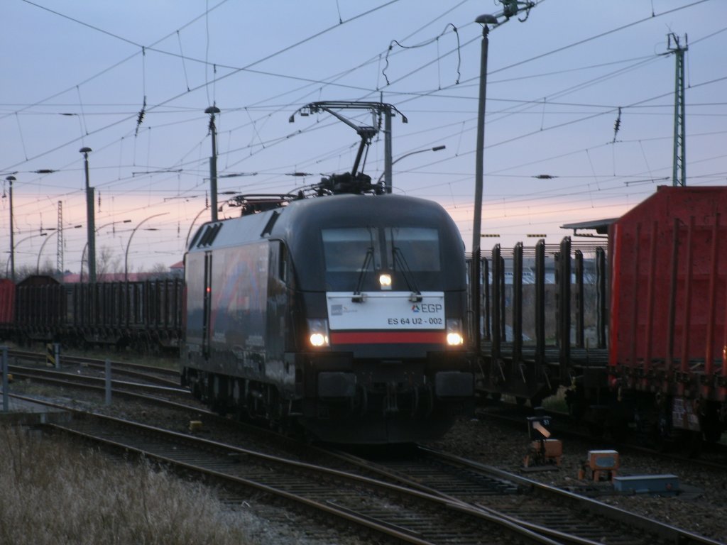 Als Lz nach Klementelvitz verlie der EGP Taurus ES64U2-002,am 21.Mrz 2012,wieder Bergen/Rgen.