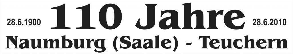 Am 28.06.2010 feiert die Nebenbahn von Naumburg (S) Hbf nach Teuchern ihren 110. Geburtstag! Ende 2010 wird �ffentliche Personenverkehr eingestellt, da die Politker des Burgenlandkreises eine Busverbindung bevorzugen...! Wir, die IG Unstrutbahn e.V., gratulieren dennoch ganz herzlich zu dem Geburtstag der Nebenbahn. (Grafik: Klaus Pollm�cher)