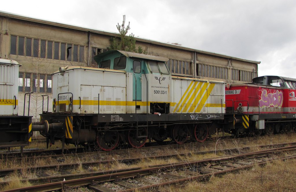 ARCO 5061.03-1 (ex KEG 0603) abgestellt am Zementwerk Karsdorf; 19.02.2012