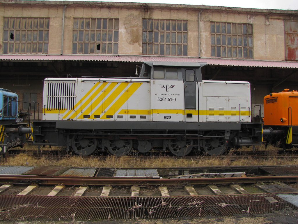 ARCO 5061.51-0 (ex KEG 0609) abgestellt am Zementwerk Karsdorf; 19.02.2012
