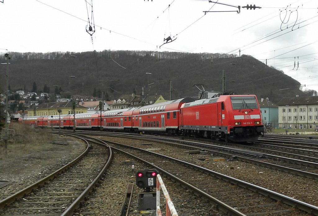 Ausfahrt von Bahnhof Geislingen/Steige.