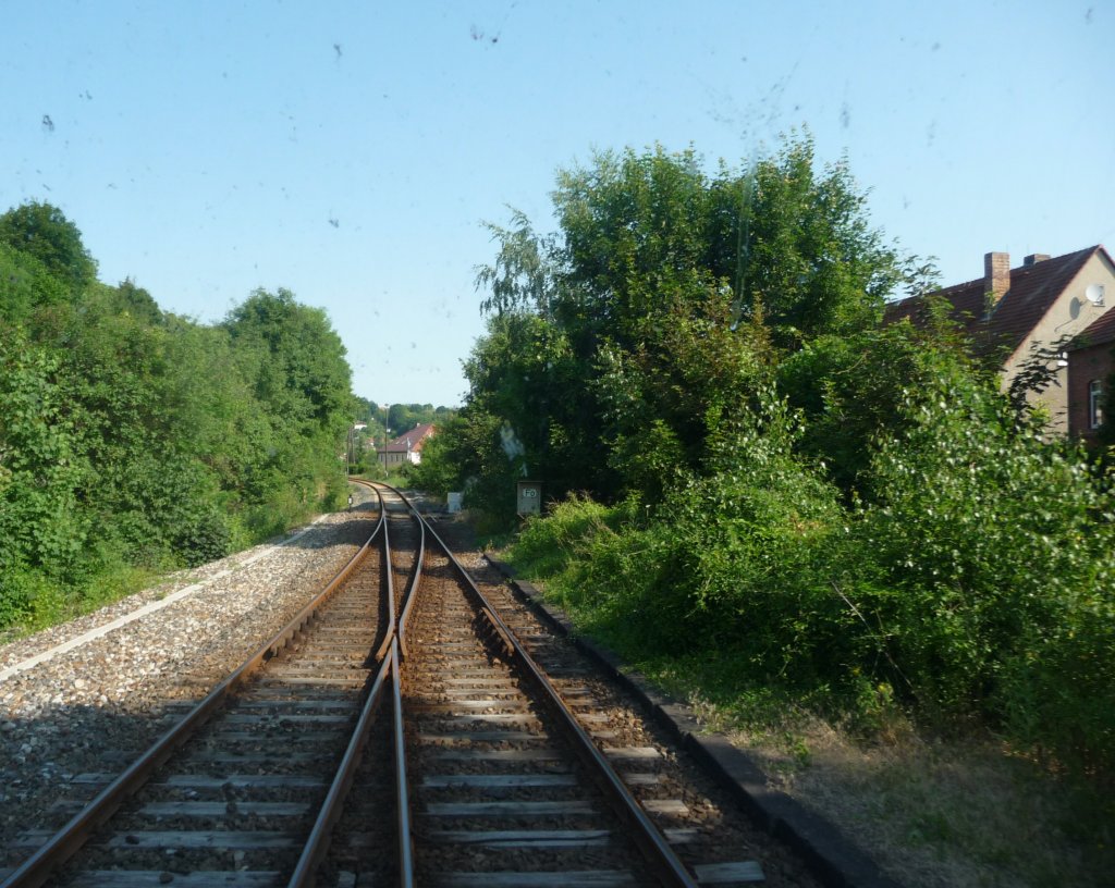 Bahnhofsausfahrt in Richtung Balgst�dt; 29.06.2010
