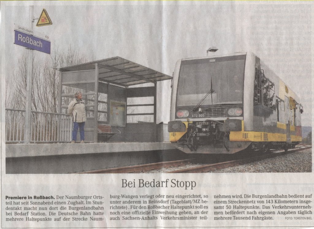 Bei Bedarf Stopp - ein Artikel aus der Mitteldeutsche Zeitung vom 12.03.2012. (Scan: Mario Fliege)