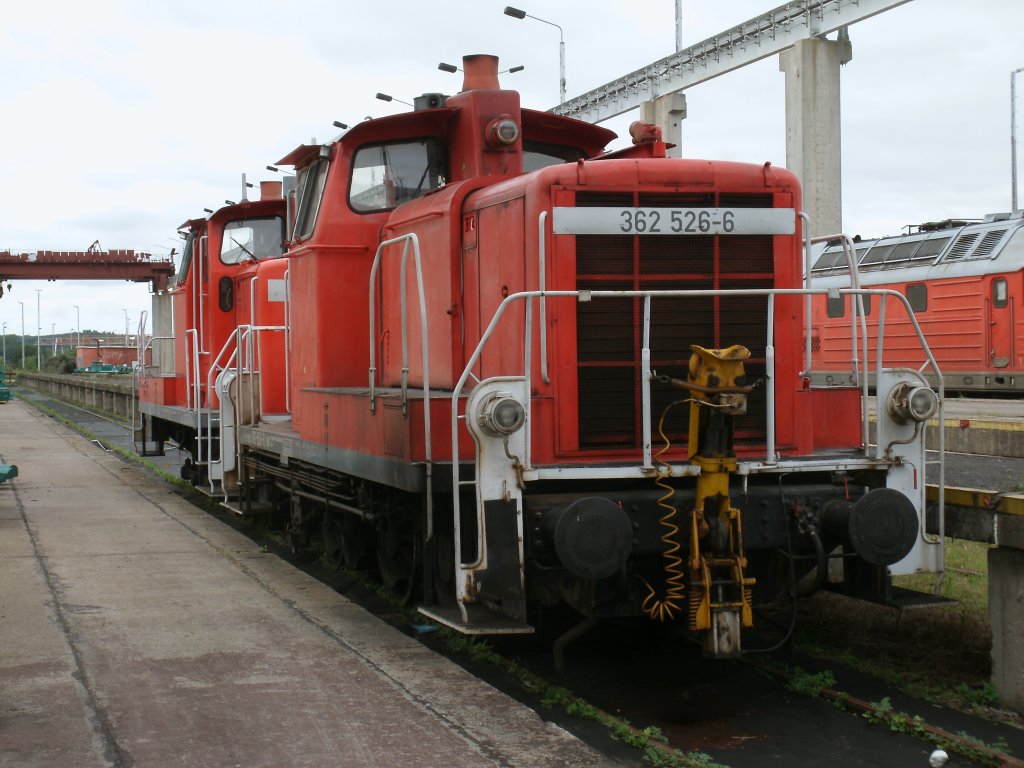 Das Seddiner Dreibein 362 526-6,am 04.September 2012,in Mukran.