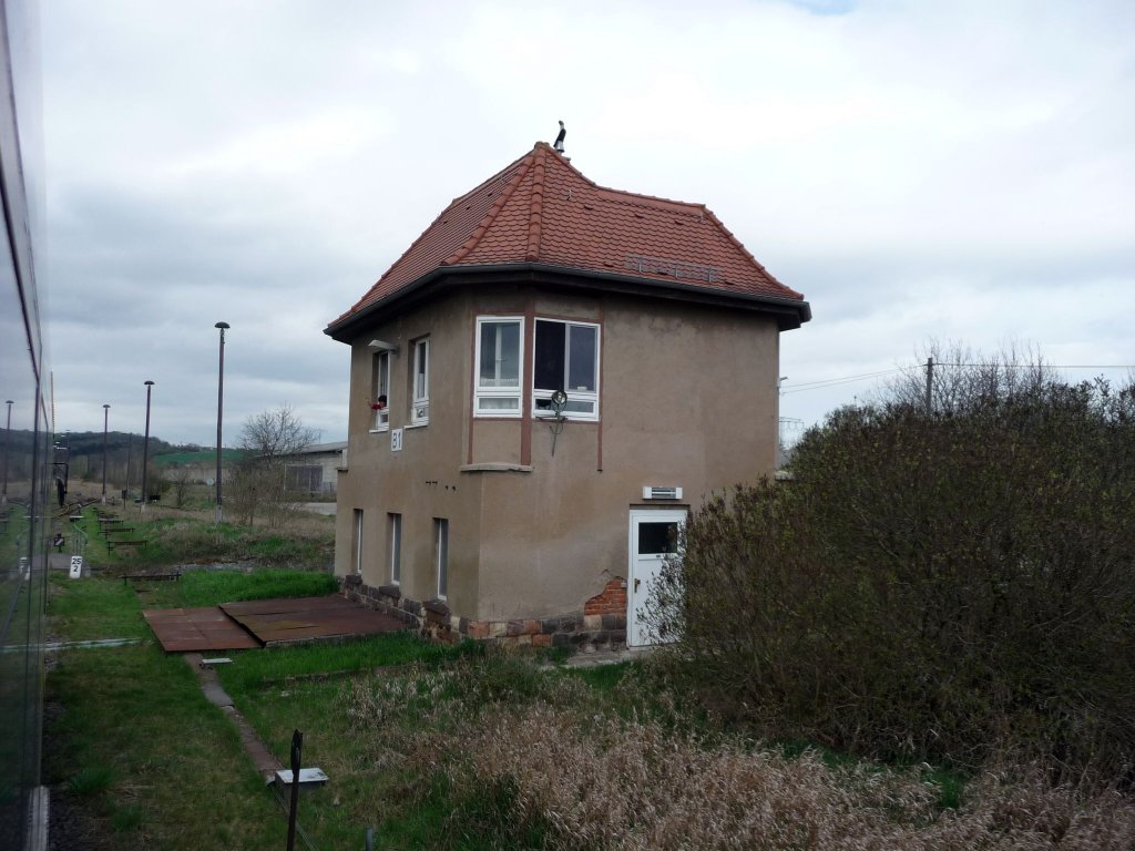 Das Stellwerk B1 in Vitzenburg; 09.04.2009 (Foto: Ralf Kuke)
