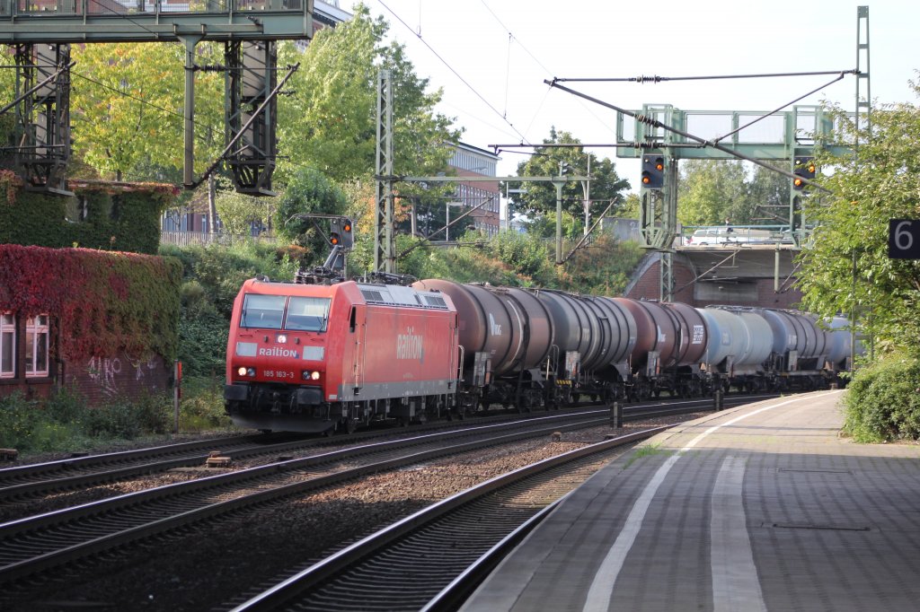 DB 185 163-3 mit Kesselzug In Hamburg Harburg am 21.09.2011