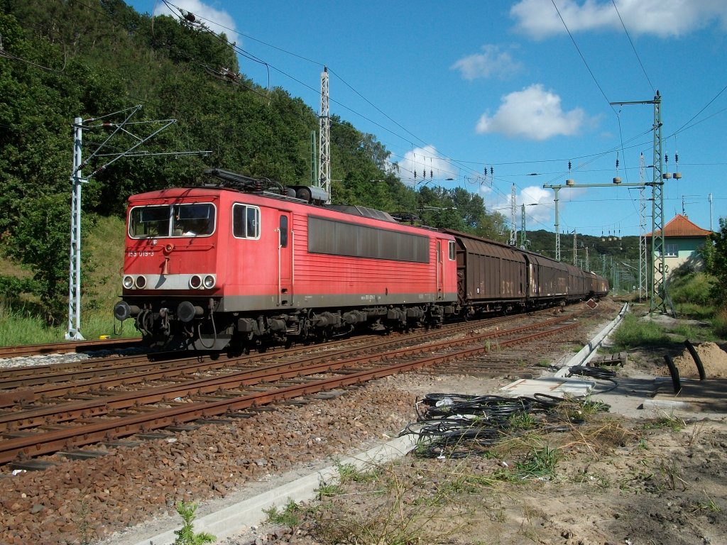 Der Alptraum jeden Lokfhrers,mit einem Lokschaden blieb 155 019,am 31.August 2010,im Einfahrbereich von Lietzow liegen,dadurch waren keine Ausfahrten Richtung Binz/Mukran und Sassnitz mglich.