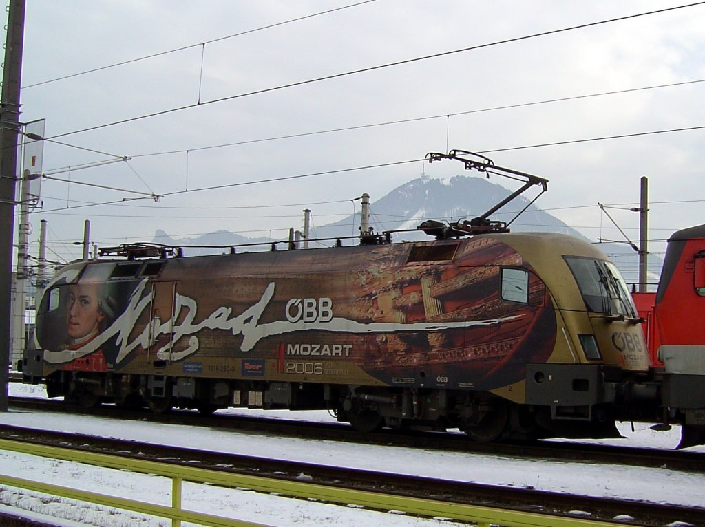 Die 1116 250 Mozart am 05.01.2008 in Salzburg.
