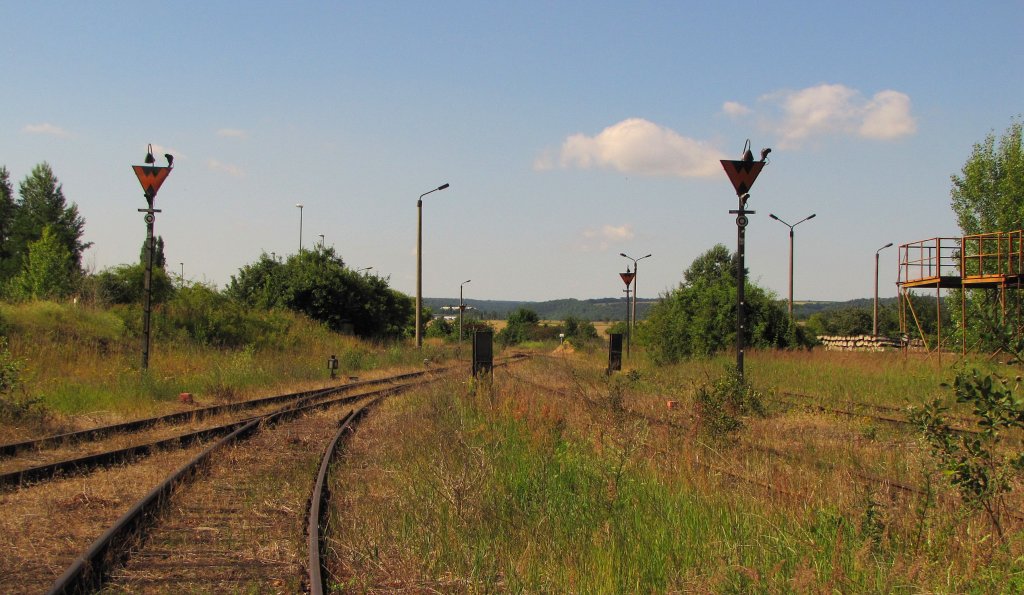 Die Anschlussbahngleise am Zementwerk Karsdorf; 09.07.2011