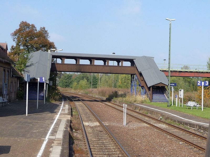 Die Bahnhofs�berf�hrung in Deuben; 14.10.2010 (Foto: Ralf Kuke)