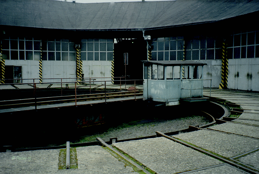 Die Drehscheibe vom ehemaligen Bw Naumburg im Februar 1995. (Foto: J�rg Berthold)