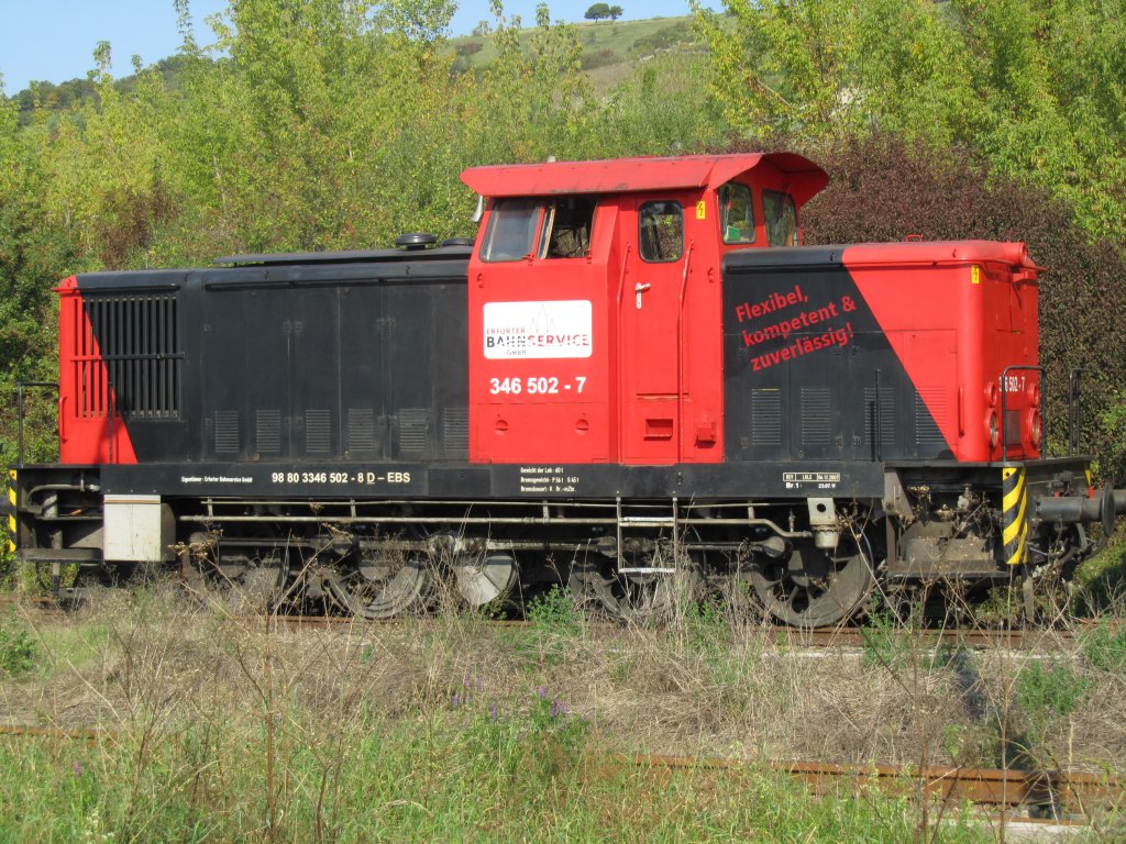 Die EBS 346 502-7 (98 80 3346 502-8 D-EBS) beim 6. Dampflokfest im Bf Karsdorf; 25.09.2011 (Foto: Dieter Thomas)