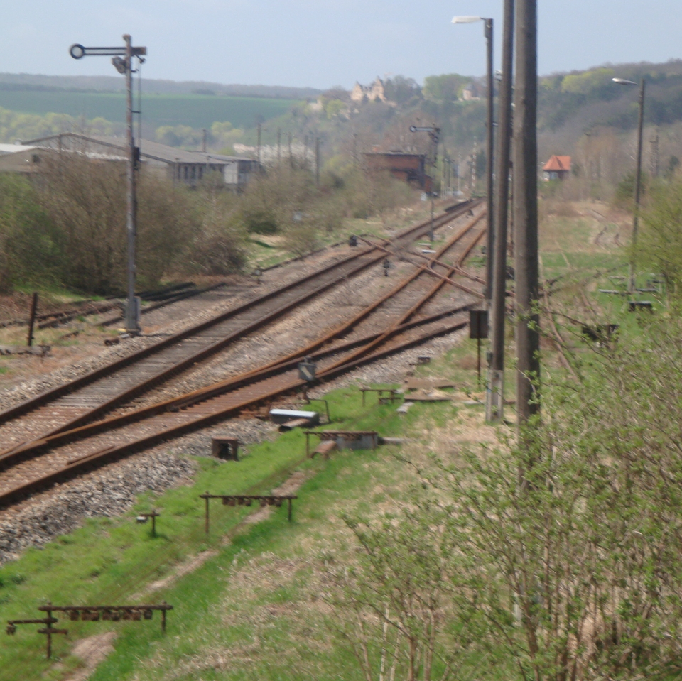 Die Gleisanlagen im Bf Vitzenburg; 09.04.2011 (Foto: G�nther G�bel)