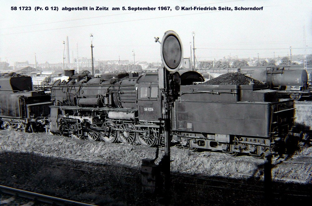 DR 58 1723 am 05.09.1967 in Zeitz. (Foto: Karl-Friedrich Seitz)
