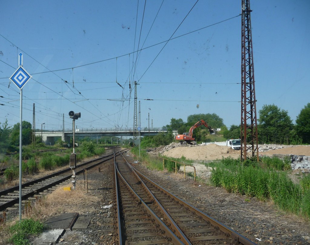 Ehemaliger Standort des Bw Naumburg am Westkopf des Naumburger Hauptbahnhofs; 29.06.2010