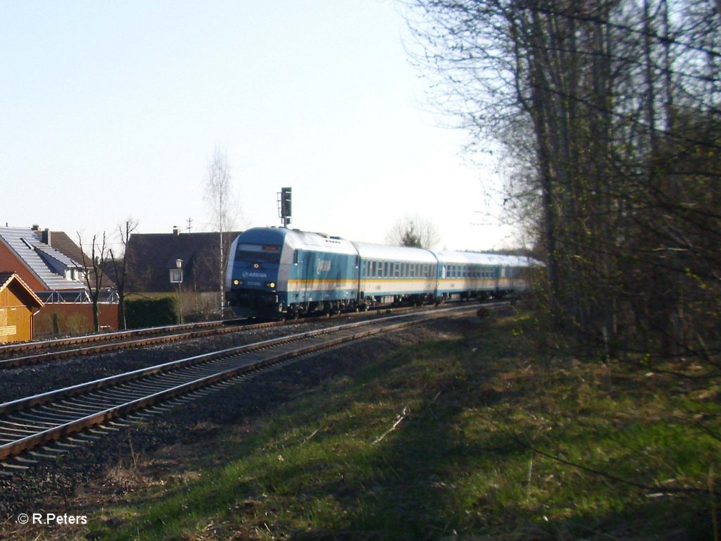 ein 223 fhrt mit ALX84110 nach Hof in Wiesau ein. 08.04.11