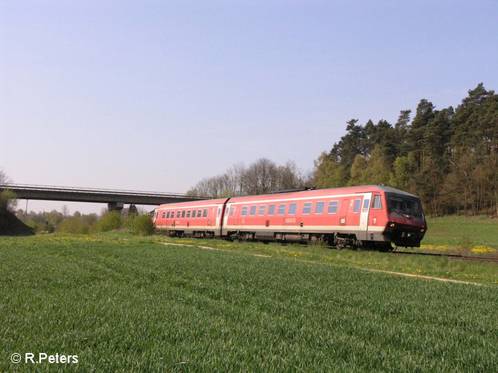 Ein 610er auf dem Weg nach Nrnberg bei Richt bei Schwandorf. 27.04.08