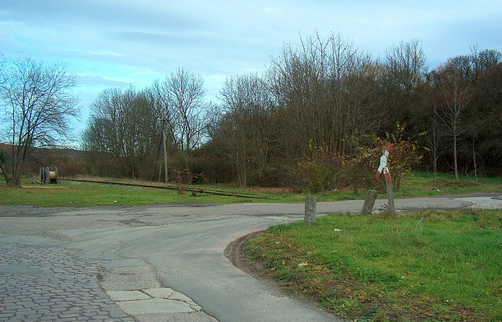 Ein Bahn�bergang kurz vor dem Bad Bibraer Bahnhof; 15.11.2009