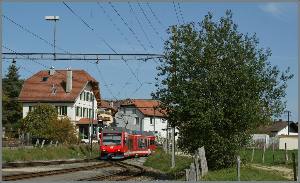 Ein CJ GTW erreicht Le Noiremont am 8. Okt. 2010. 
