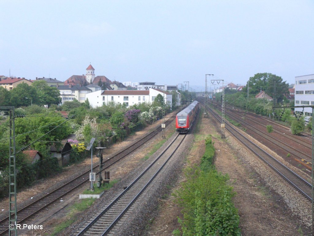 Ein RE Mnchen verlsst Regensburg HBF. 01.05.09