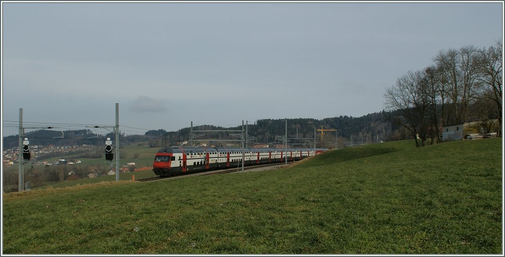 Ein SBB 511 bei Vauderens. 
12.01.2013