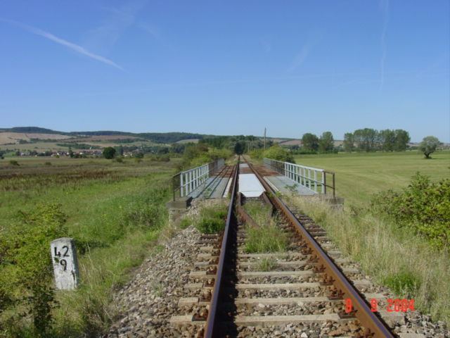 Eine Flutbr�cke bei Ro�leben; 09.09.2004 (Foto: Carsten Klinger)