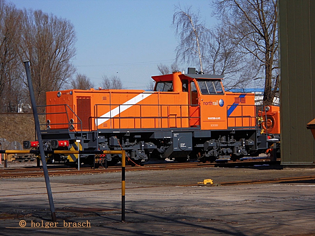 Eine MaK-lok war abgestellt in hamburg/tiefstaak am 04.02.13