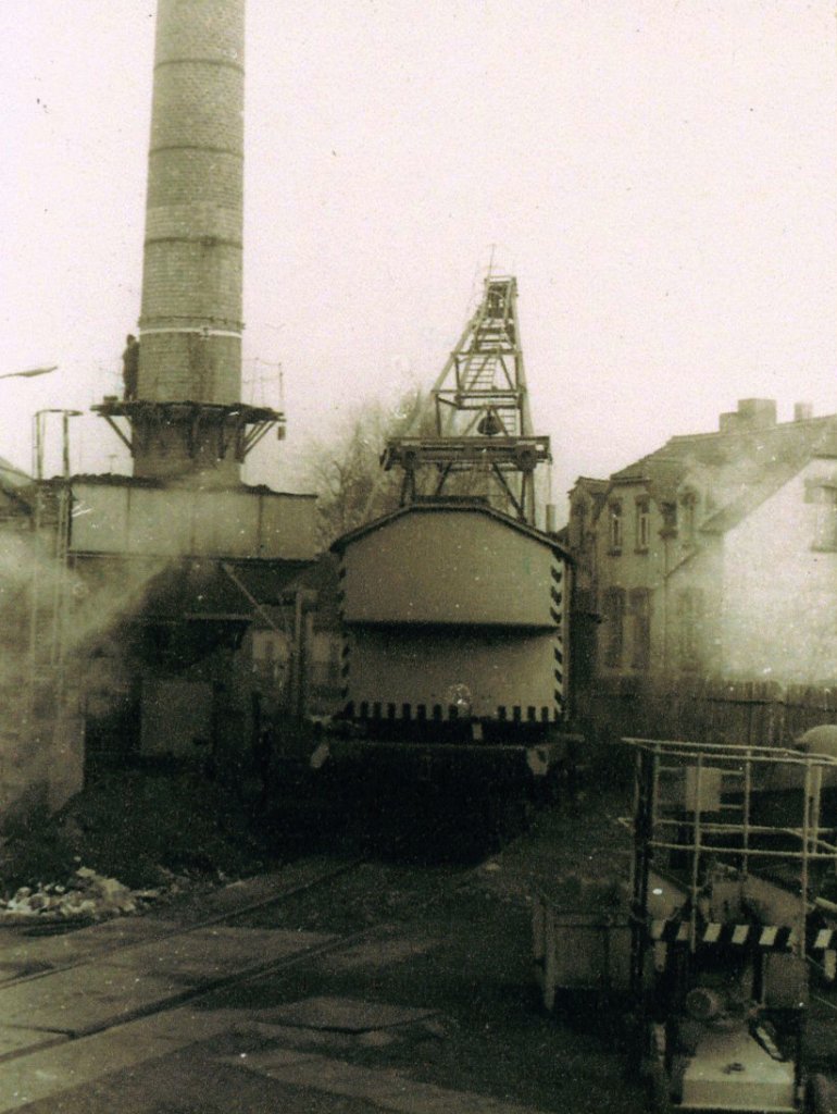 Elektrischer Kohlekran im Bw Naumburg; 24.08.1989 (Foto: Hans Grau)