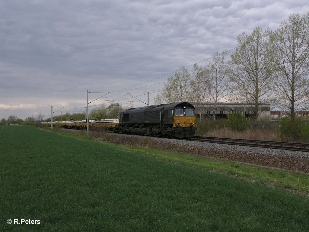 ERS 6614 mit Schwellenzug bei Podelwitz. 16.04.11