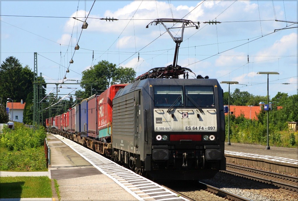 ES 64 F4-097 mit KLV Zug in Richtung sterreich am 08.08.12 in bersee